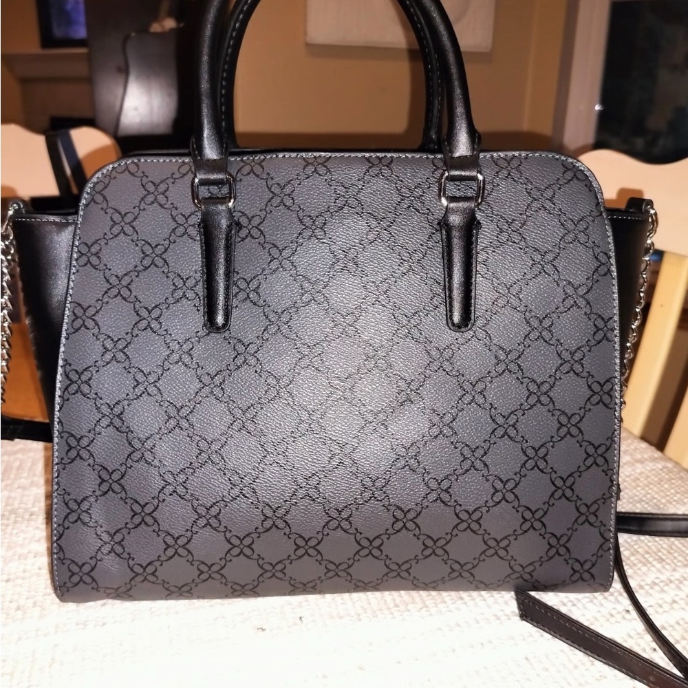 Nine West Elegant Black and Gray Satchel - Picture 2 of 3